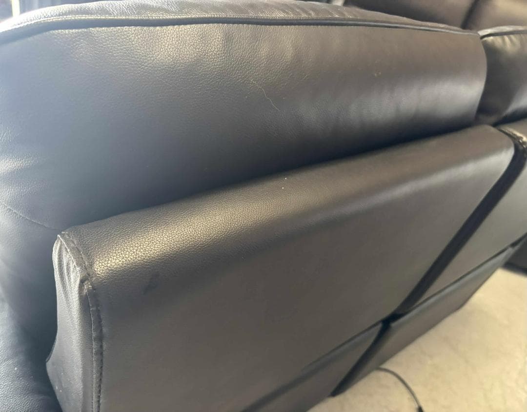 づかさん NITORI 電動リクライニングソファ 本革ソファ、幅156cm