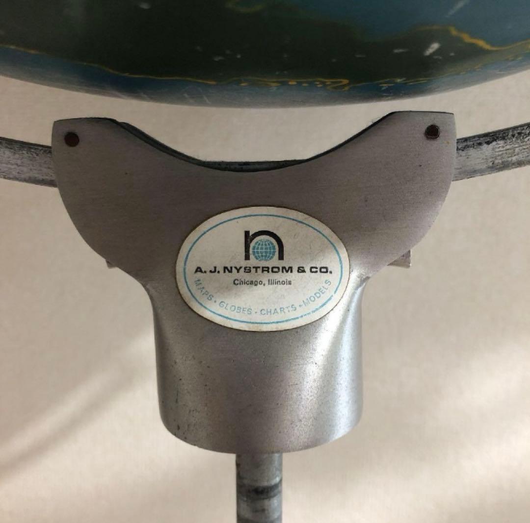 置物 ANTIQUE (A.J.NYSTROM&CO ) MILITARY GLOBE