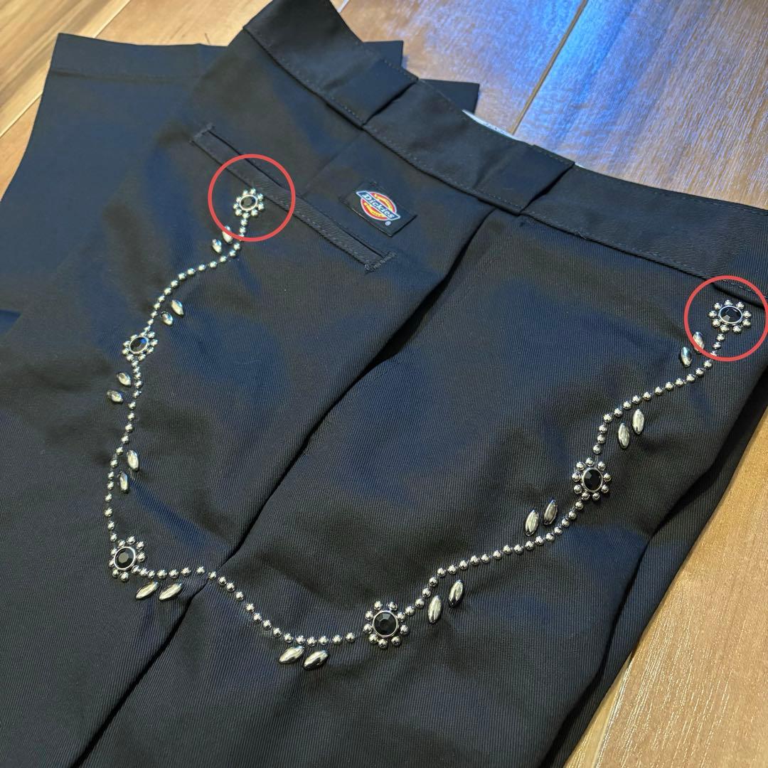 Dickies 874 スタッズカスタム ブラックパンツ