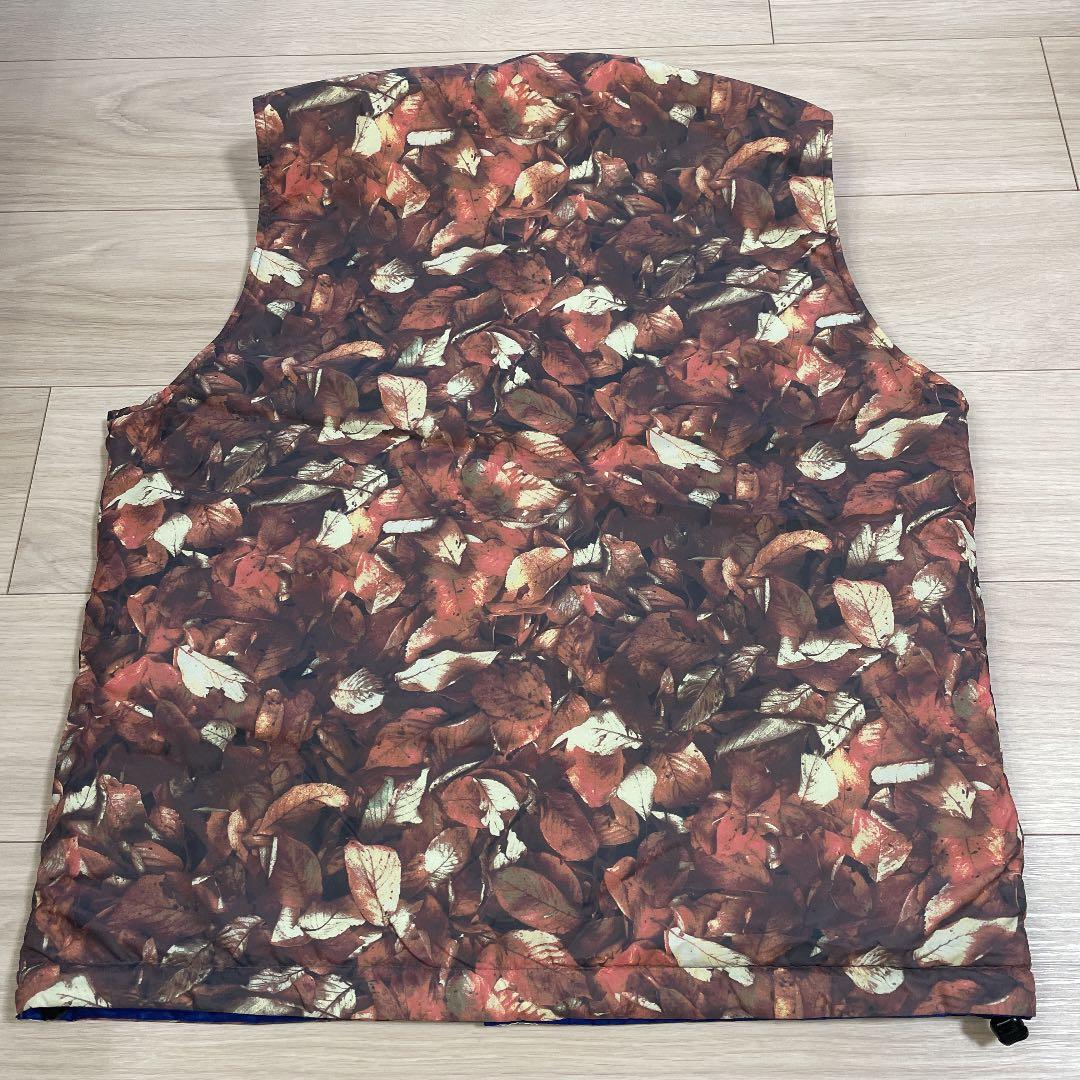 WILD THINGS リバーシブルベスト　枯れ葉柄×ブルー　別注レアベスト