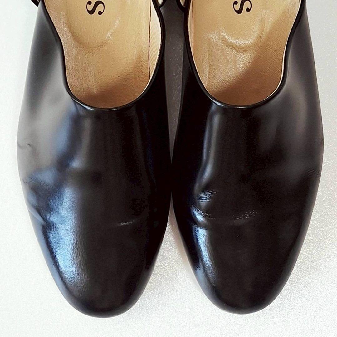 B2080【美品】ハルタ spock レザーローファー 25.5 EE 黒