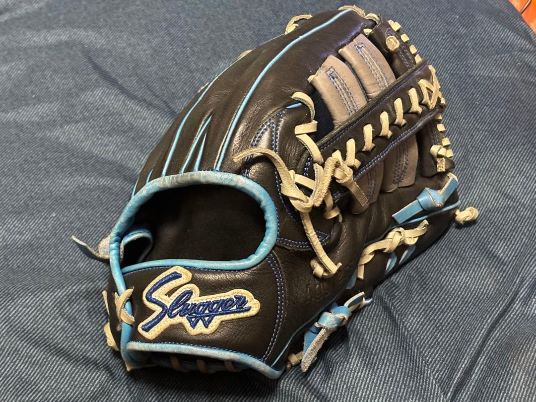 久保田スラッガー　SLUGGER 軟式グローブ 外野用 黒/青