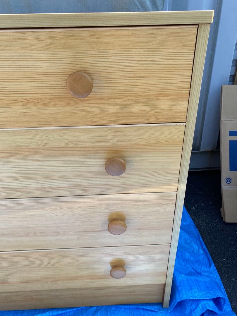 ナチュラルウッド 4段チェスト タンス 家具 木製 チェスト 引き出し収納 家具