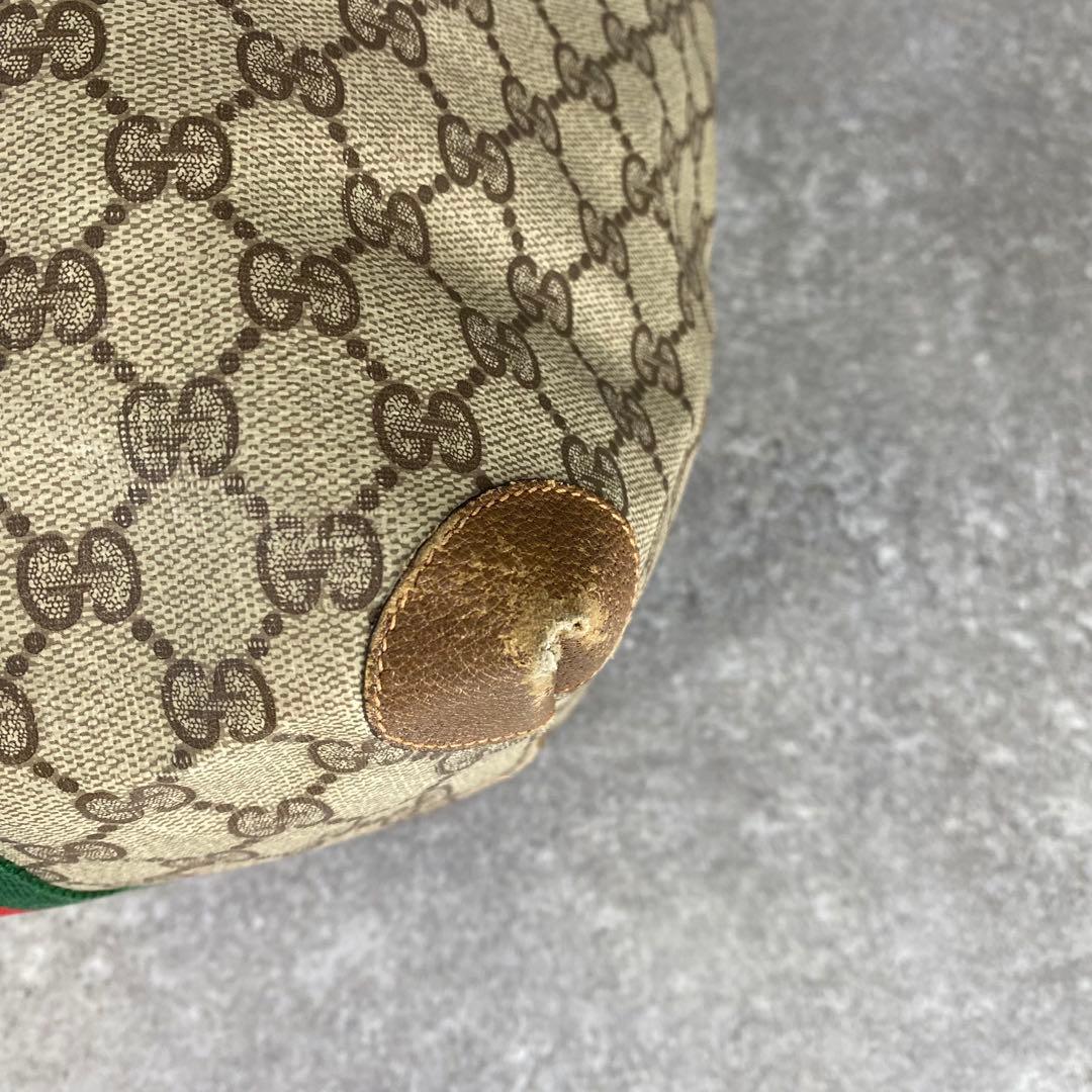 GUCCI オールドグッチ シェリーライン GG柄 PVC レザートートバッグ