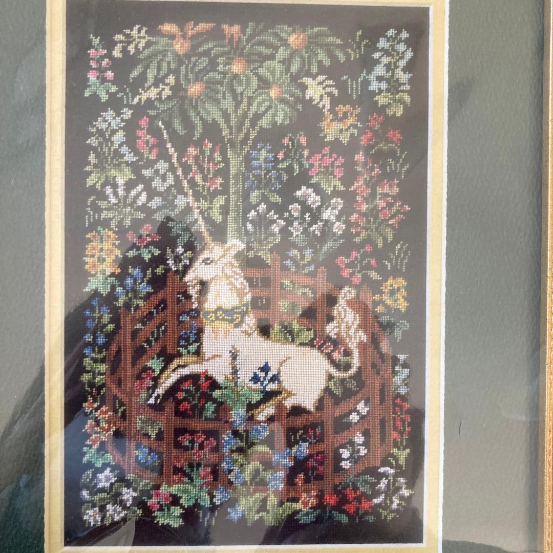 刺繍　アート ユニコーン　ゴブラン