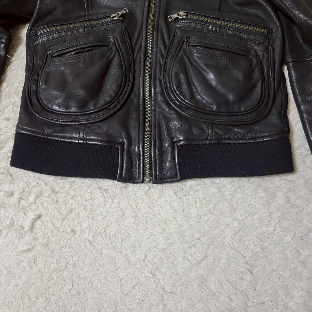 美品✨ヒステリックグラマー　シングルライダースレザージャケット　山羊革　ブラック