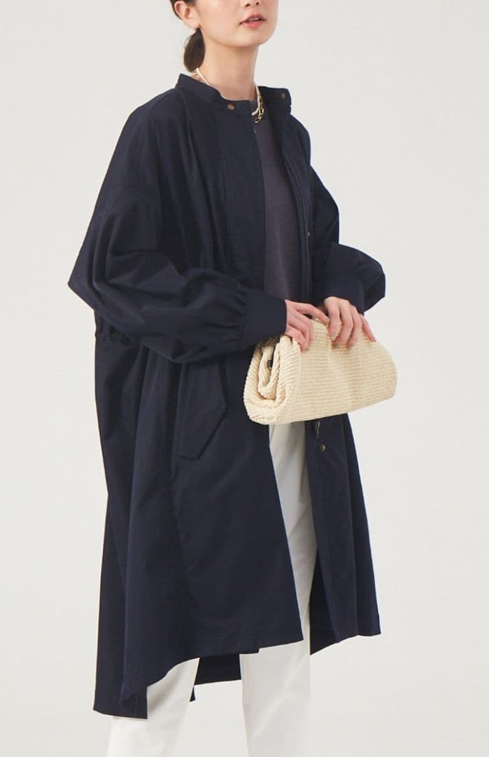 【新品未使用】qualite カリテ★エアーツイルコート★ダークネイビー★36