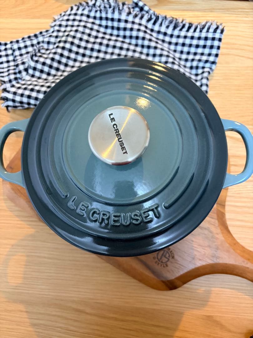 【美品】LE CREUSET　ココット ロンド カリビアンブルー　18cm