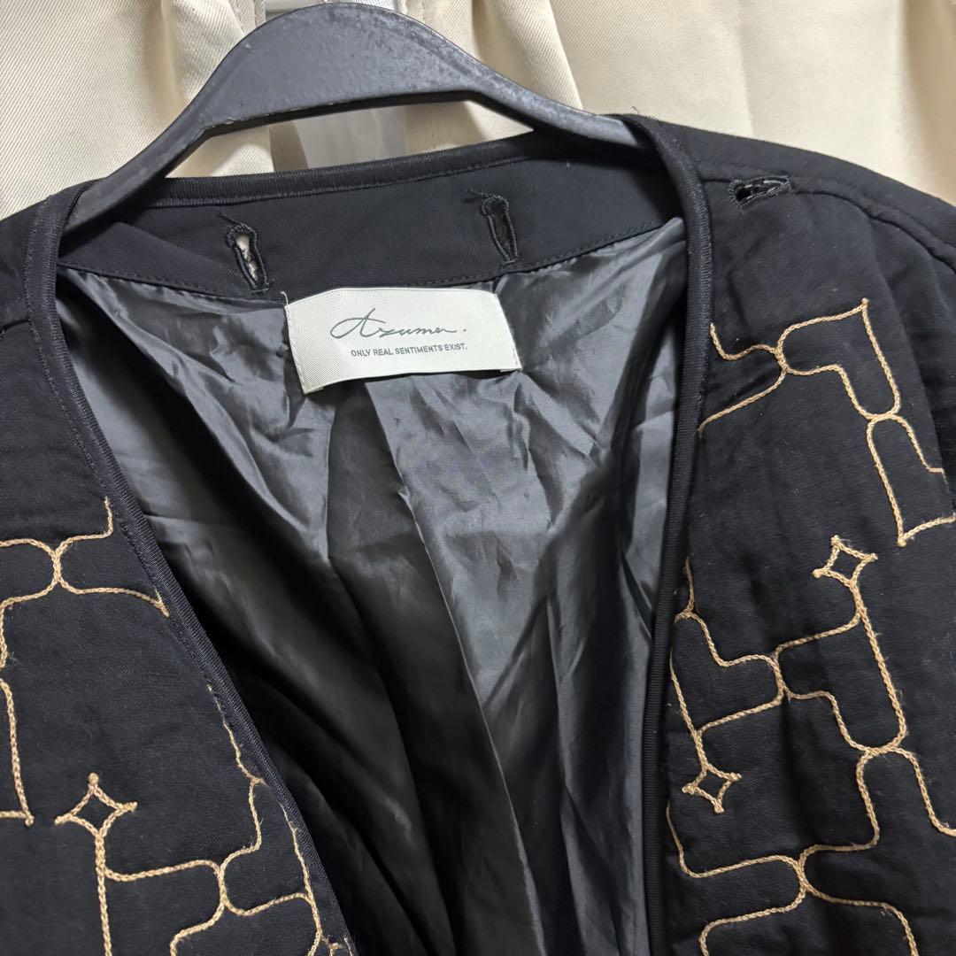 Azuma アズマ ノーカラーコート