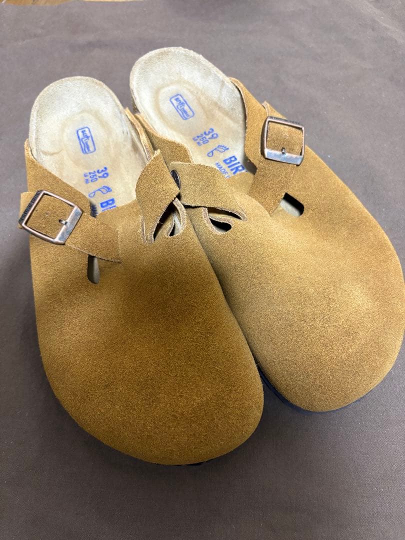 極美品 ビルケン ボストン スエード 39 25cm レギュラー幅