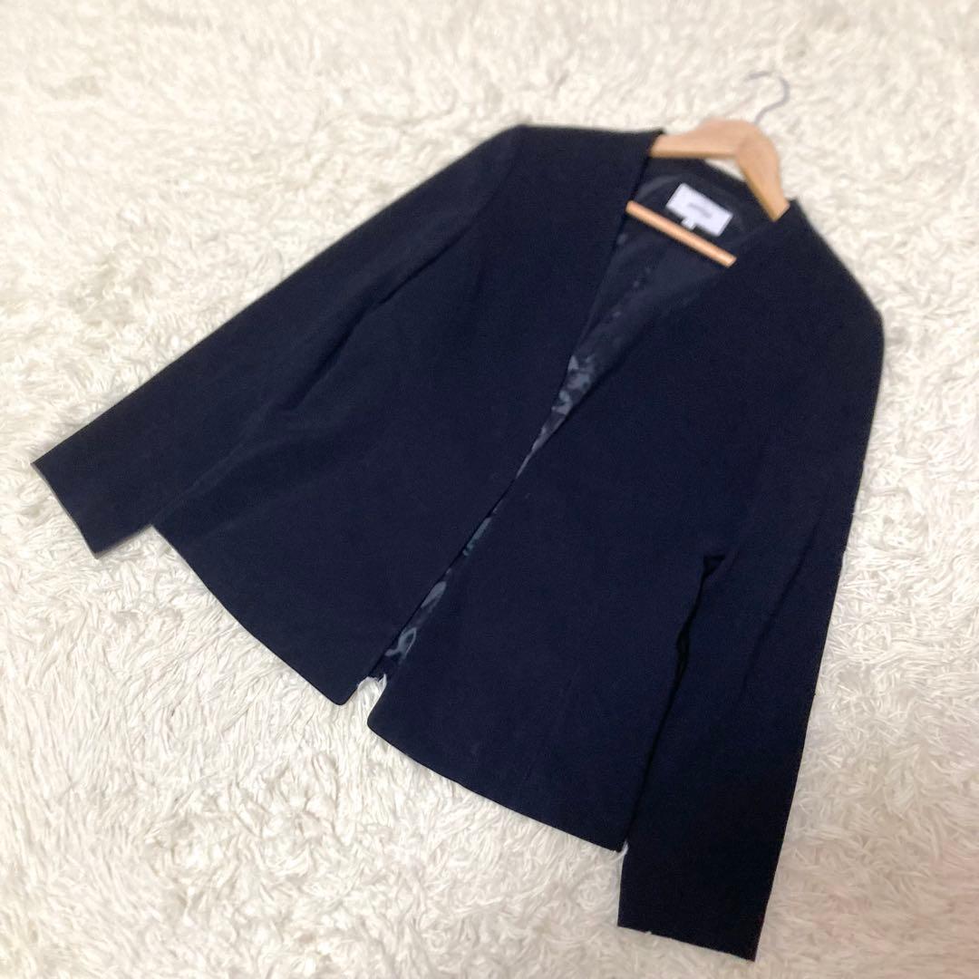 【大きいサイズ】UNTITLED セットアップ　ノーカラー　スカート　洗える