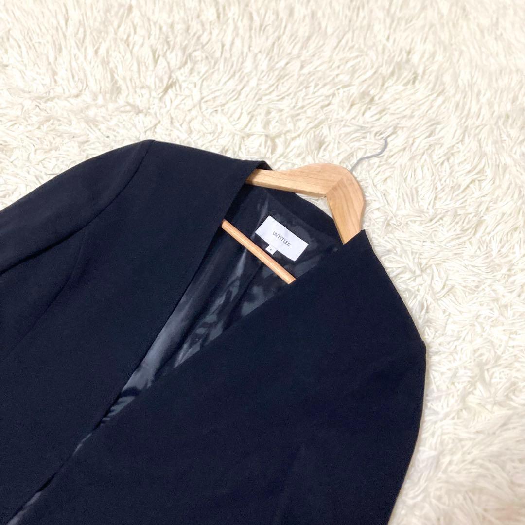 【大きいサイズ】UNTITLED セットアップ　ノーカラー　スカート　洗える