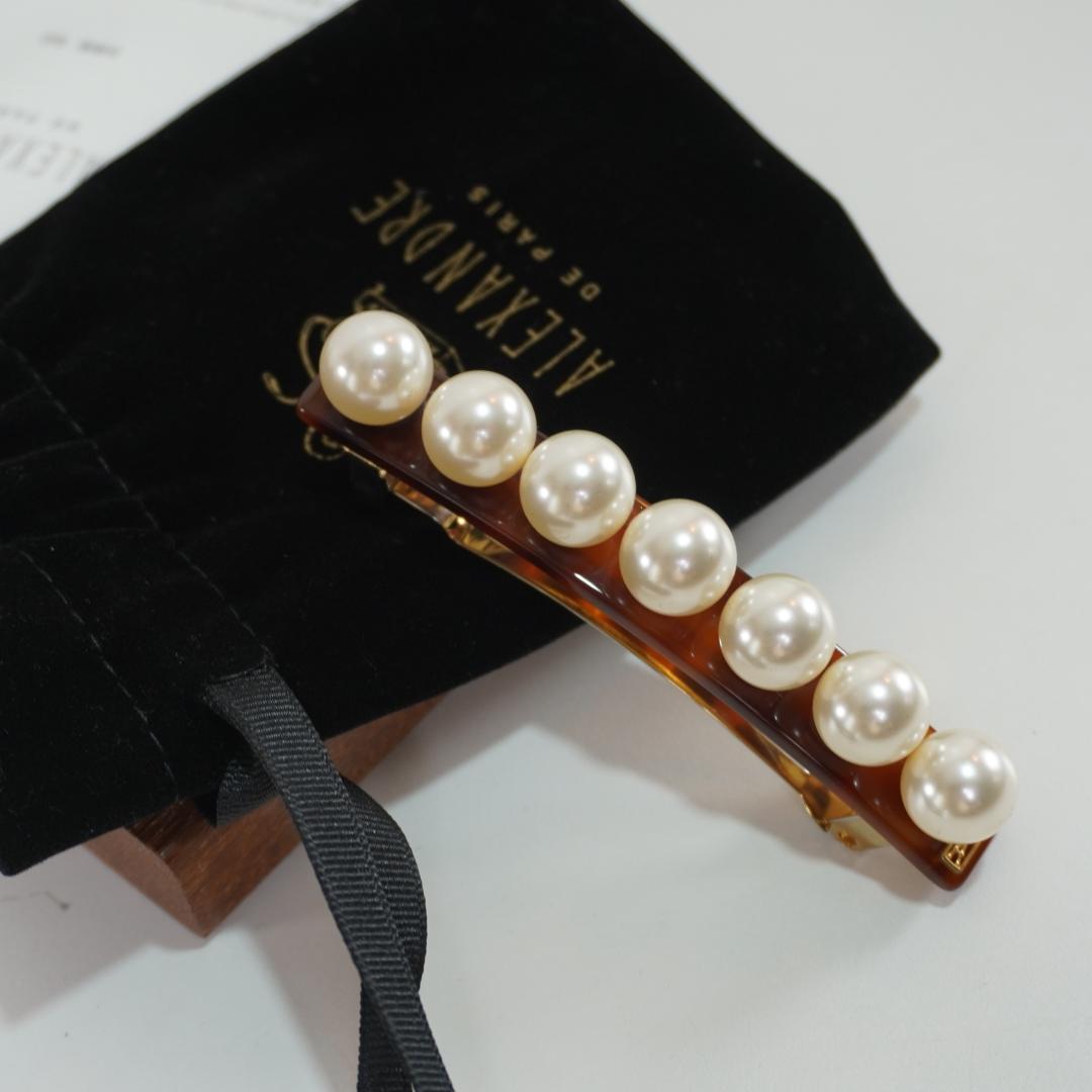 〇●ALEXANDRE DE PARI●〇アレクサンド　バレッタ　　パール装飾
