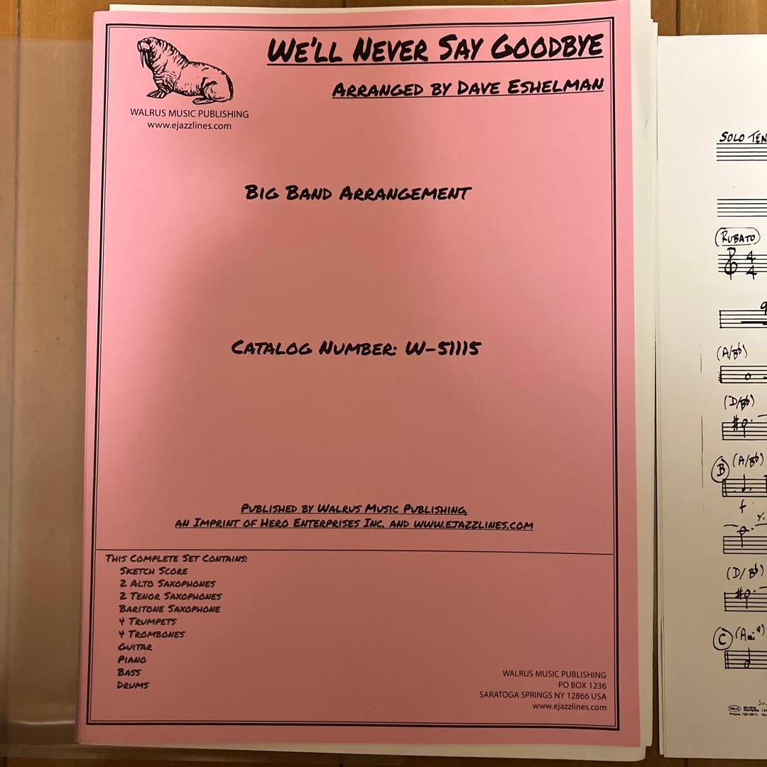 We'll Never Say Goodbye - Big Band中古楽譜