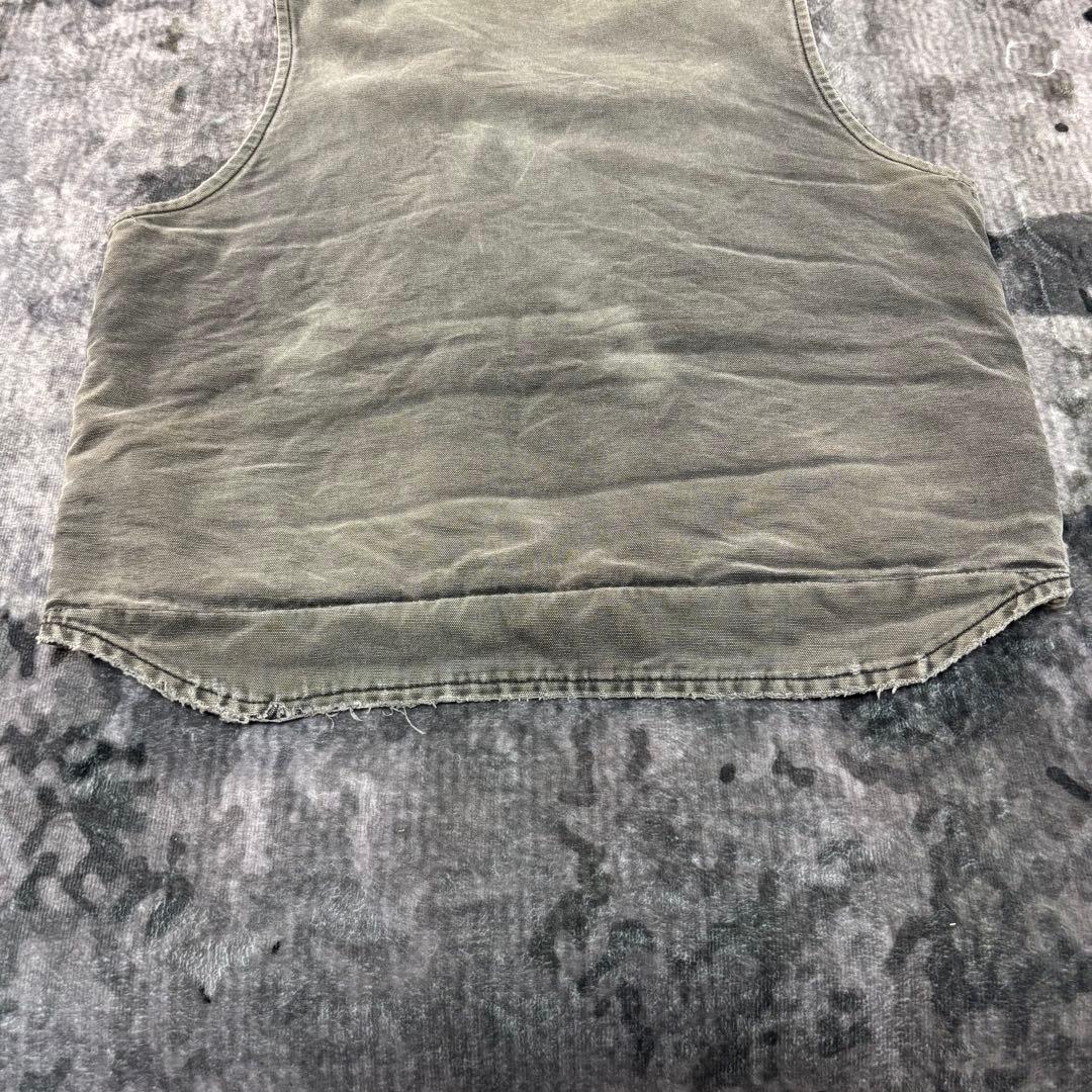 Carhartt ダックベスト V26 ボロ レザータグ 雰囲気抜群 一点物