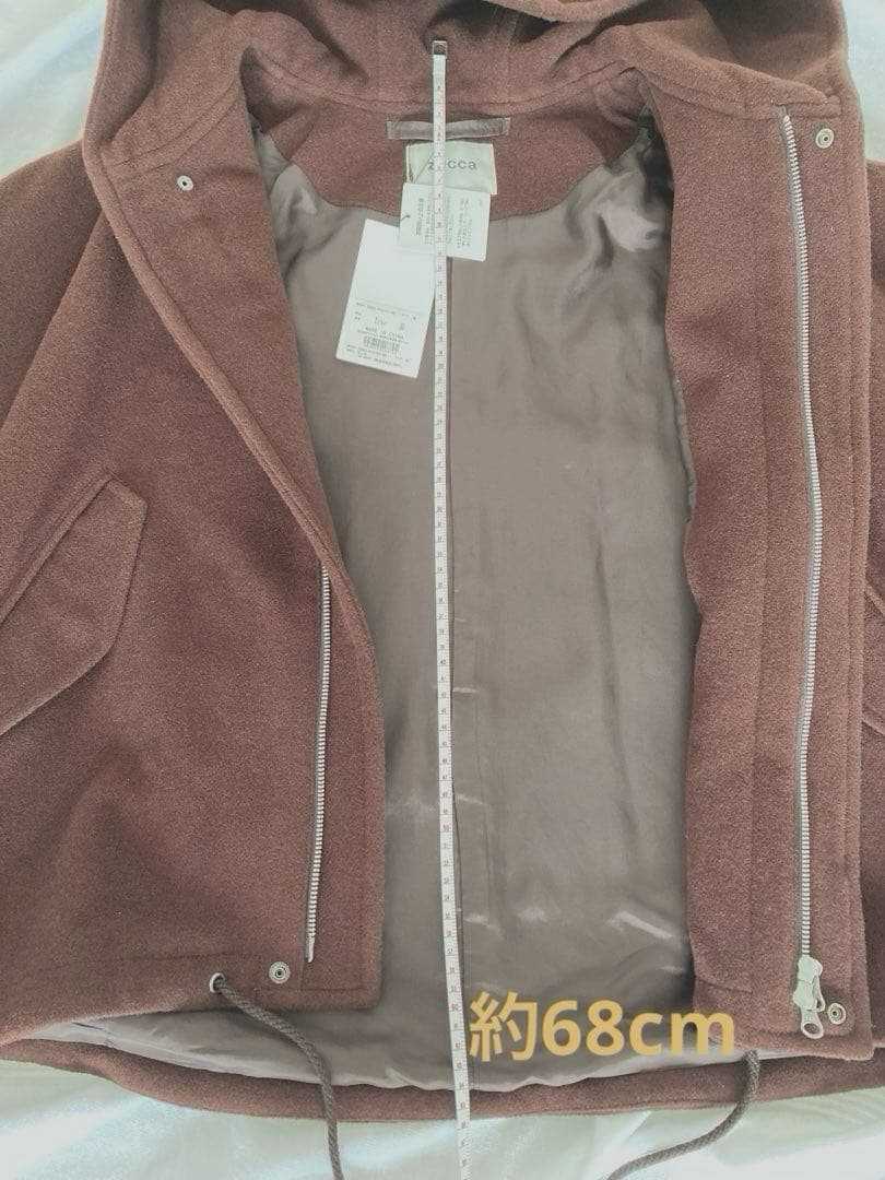 [新品未使用] zucca ズッカフード付ブラウンジャケット　アウター　ブルゾン
