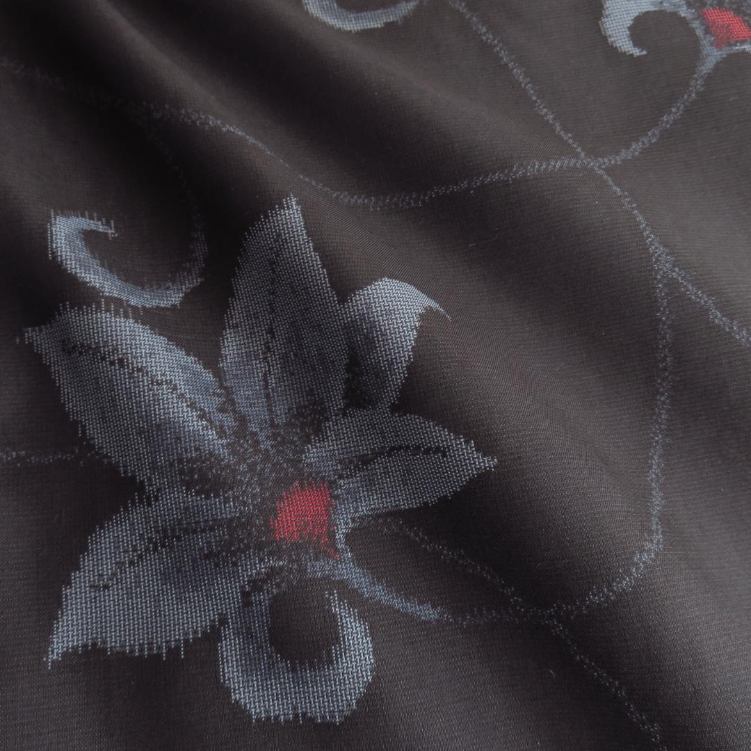 着物リメイク　正絹紬　シャツワンピース　マキシ　ロング　バルーン　パフスリーブ