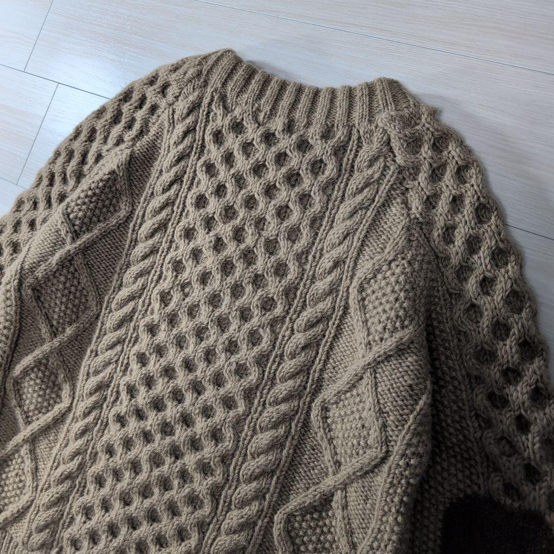 ヒマラヤンクライマーズ ハンドニット エルボーパッチ アラン編 肉厚