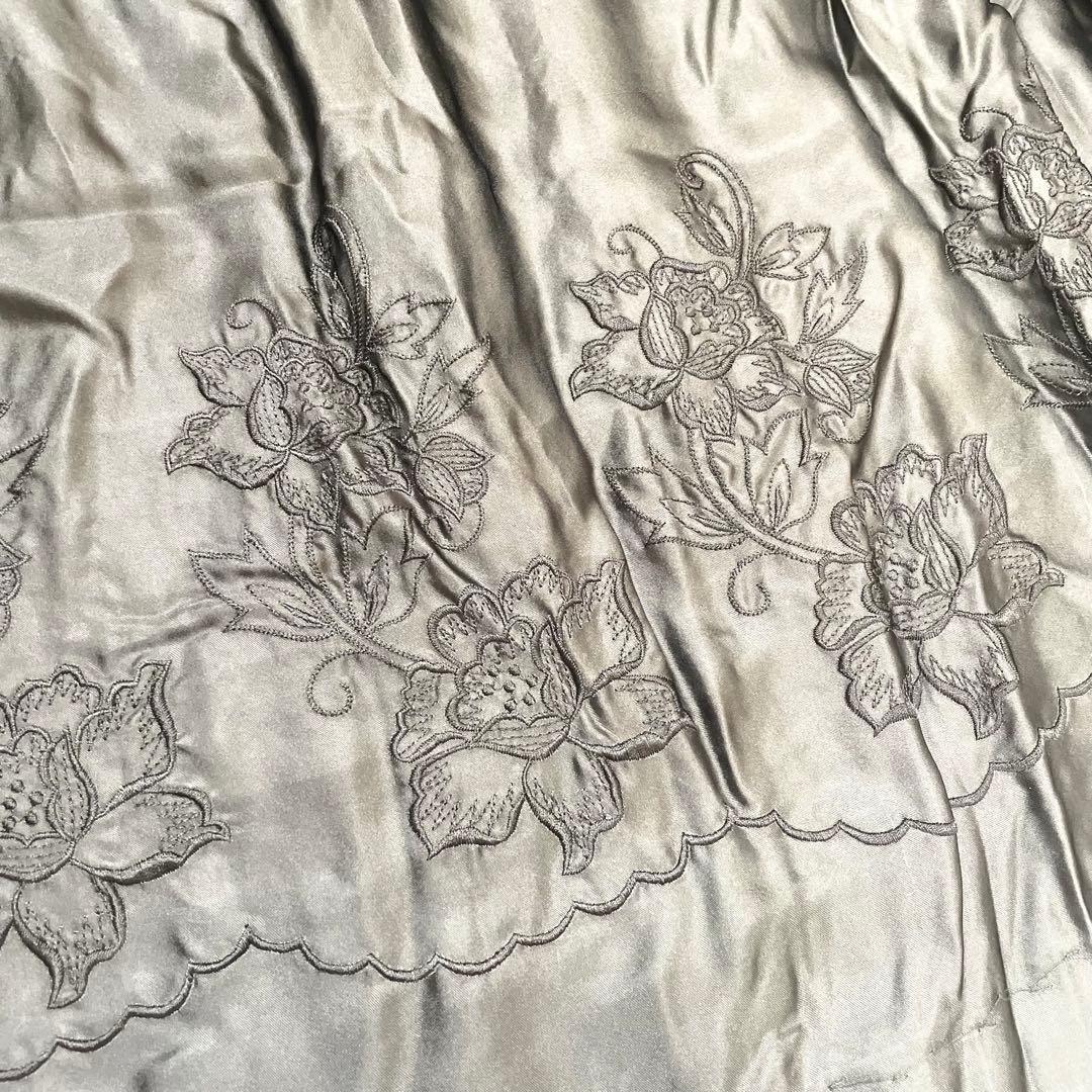 極美品 SAGA サガミンク 銀タグ ファーコート 花柄刺繍 ブラック 13