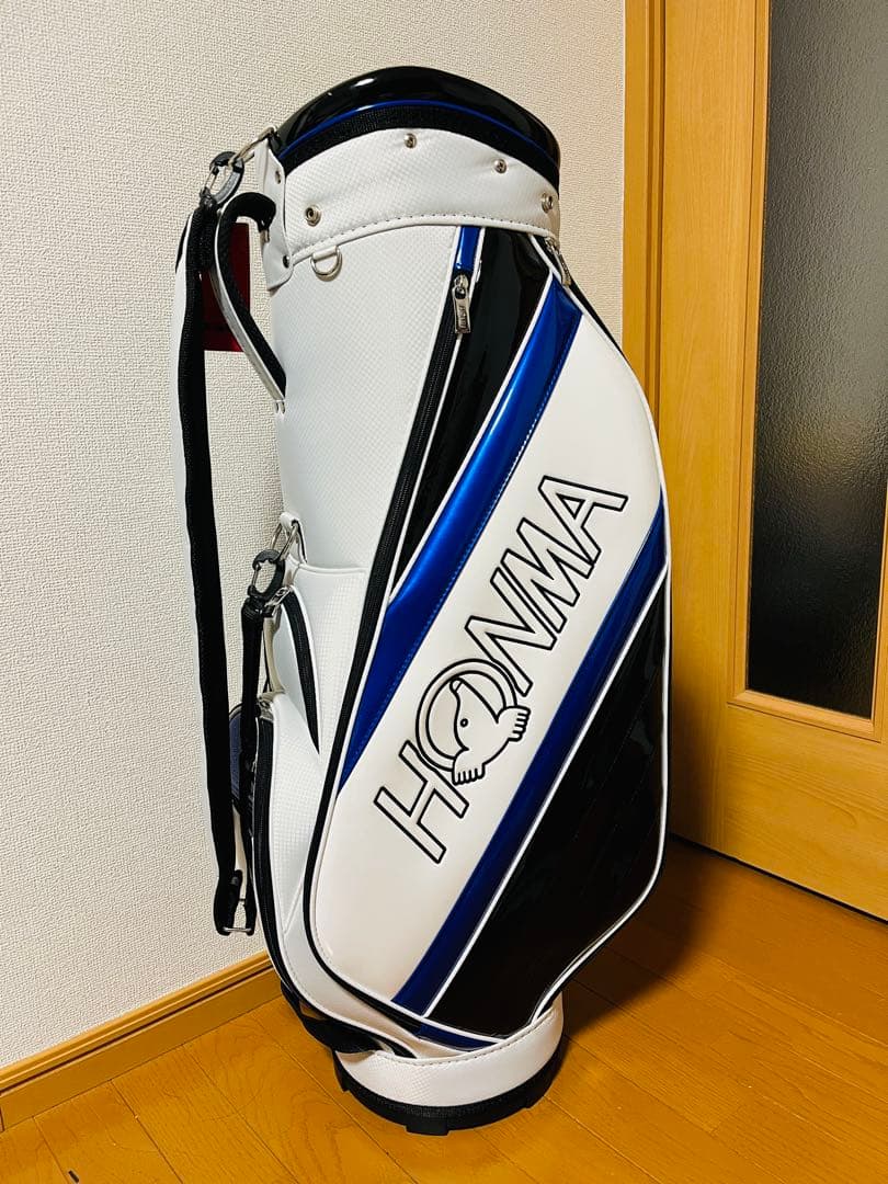 【新品未使用】HONMA(本間ゴルフ)キャディバッグ ホワイト ブルー 9インチ