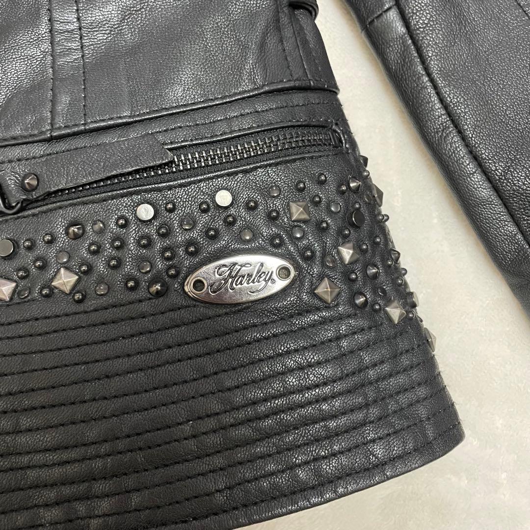 【希少】 ハーレーダビッドソン スタッズ ロゴ 刺繍 ライダース