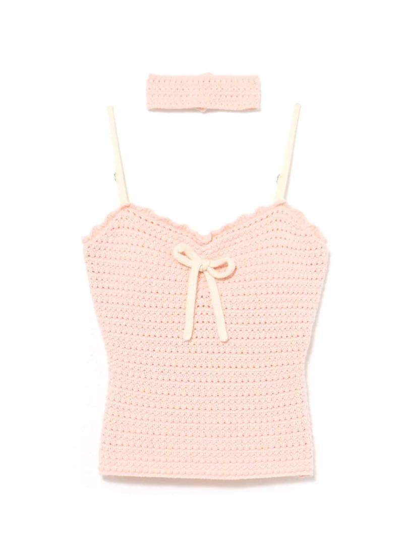 andmary Sui ribbon tops ピンク