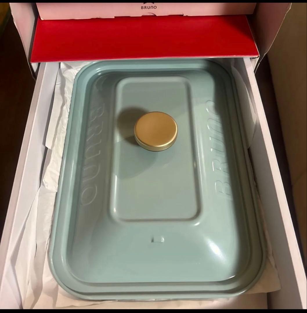 BRUNO コンパクトホットプレート ミントグリーン　セラミックコート鍋つき