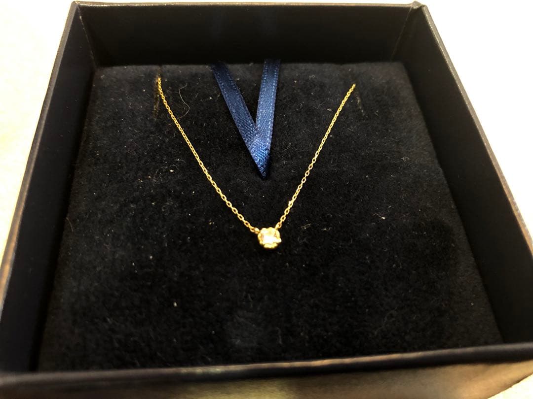 ゴールド一粒ダイヤモンドネックレス AHKAH アーカー