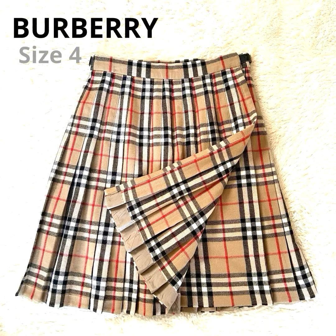 BURBERRY ラップスカート プリーツ ノバチェック ベルト ベージュ 4