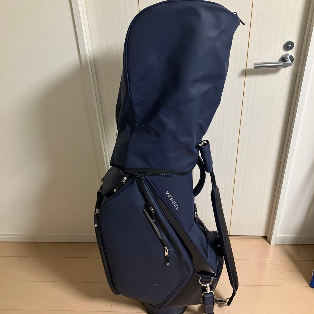 ネイビー キャディバッグ 収納ポケット付き