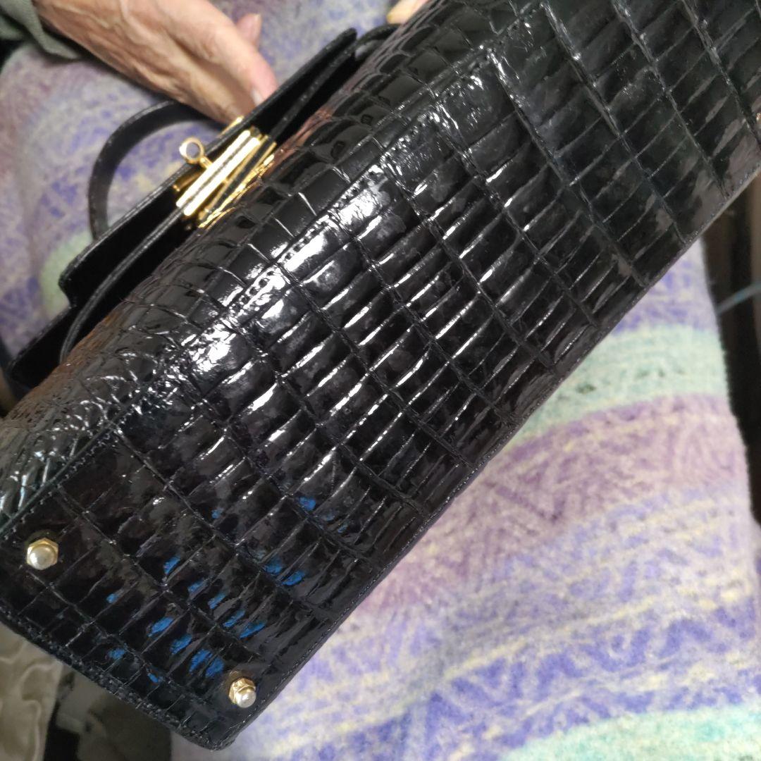 《シャイニング、クロコダイルバック》美品、角スレ傷無し、ベタつき無し1853