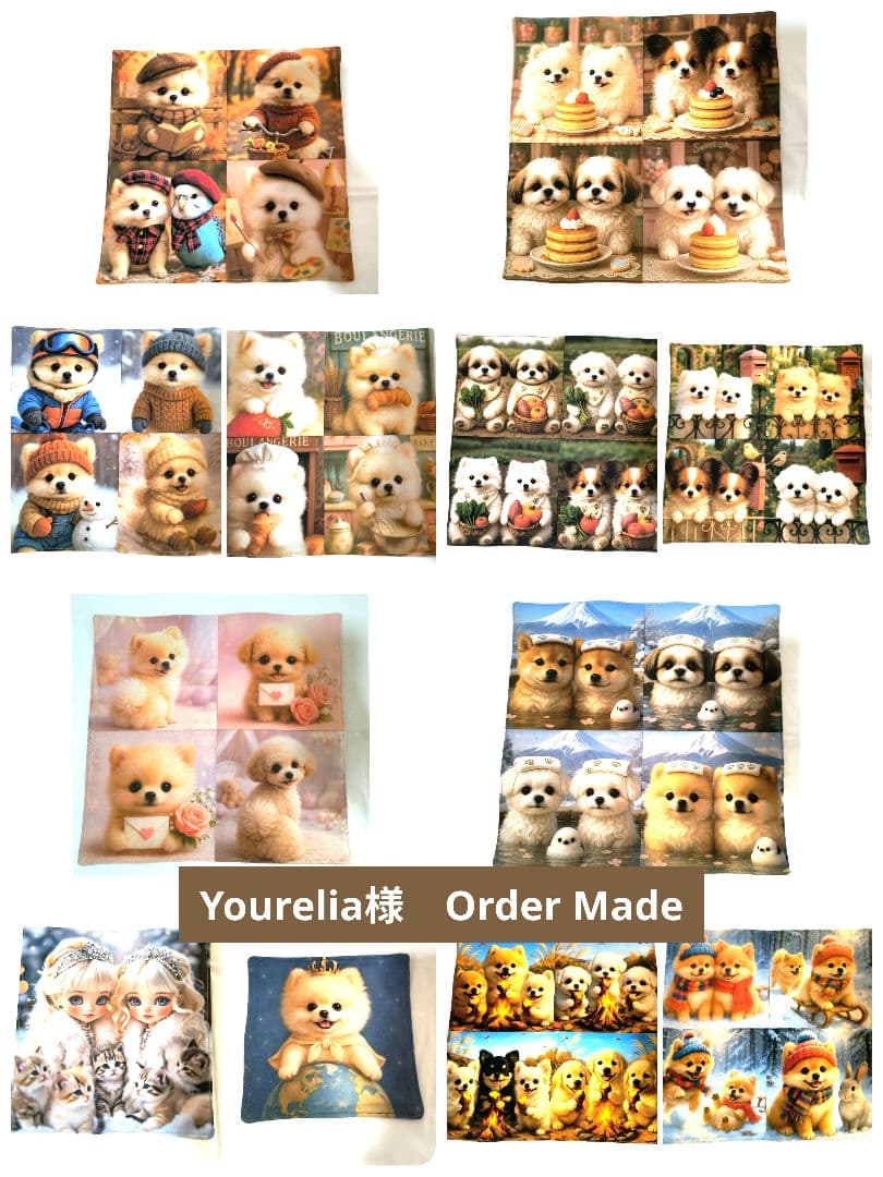 Yourelia様】ハンドメイドオーダー★犬★ガーゼハンカチ　12点