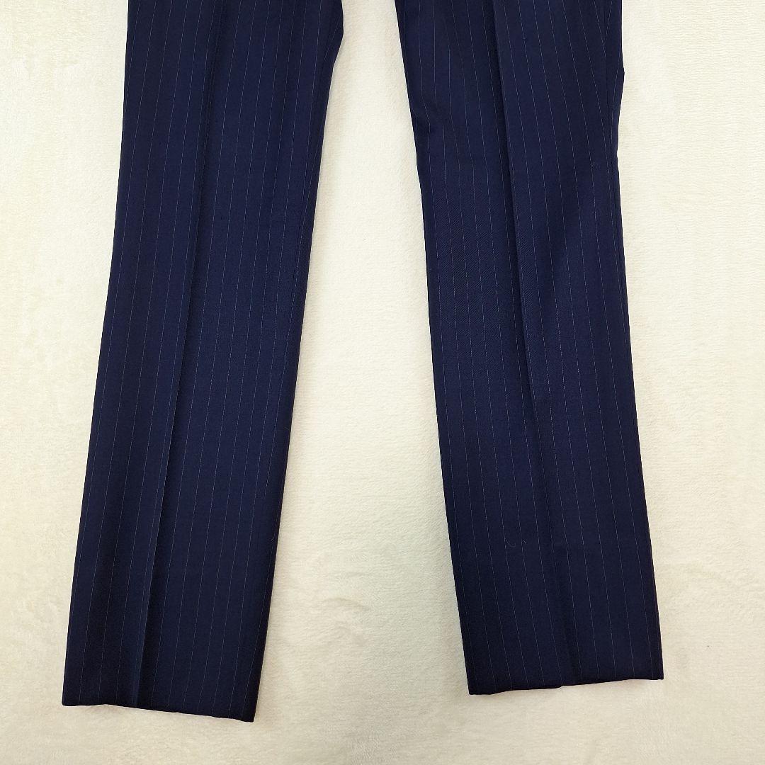 美品✨タケオキクチ　ビジネススーツセットアップ　ネイビーストライプ　S