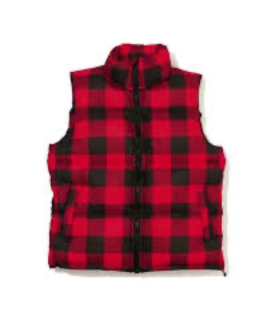 【新品6.6万円】TMT チェックダウンベスト⭐︎レッド