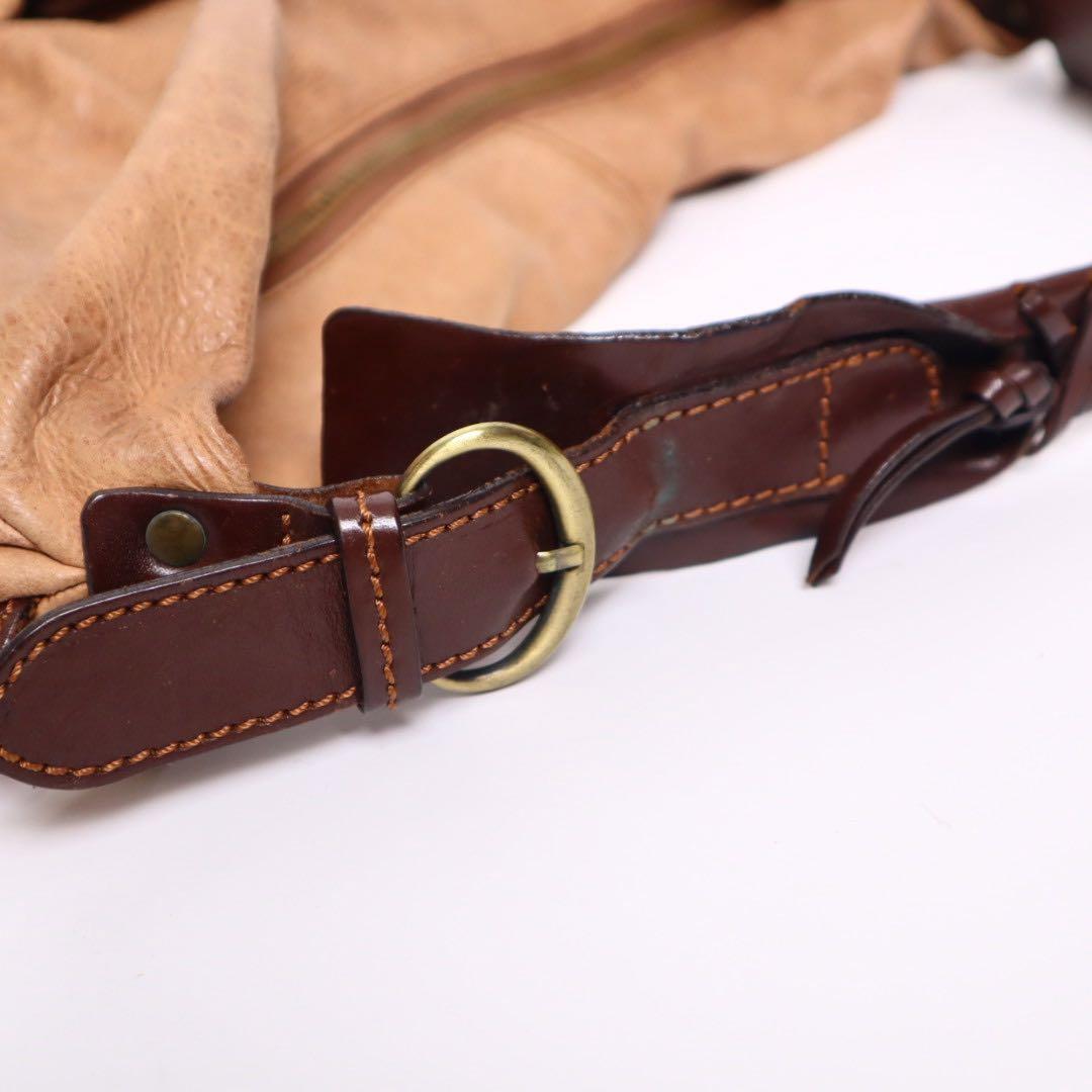 Vintage archive y2k 伊製 ハラコ レザー ショルダーバッグ