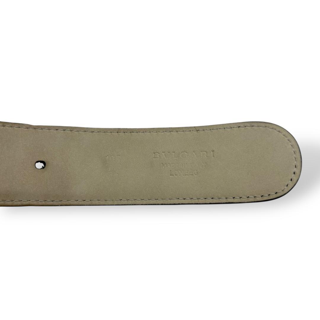 美品✨ BVLGARI ブルガリ ベルト ラウンドロゴバックル グレインレザー