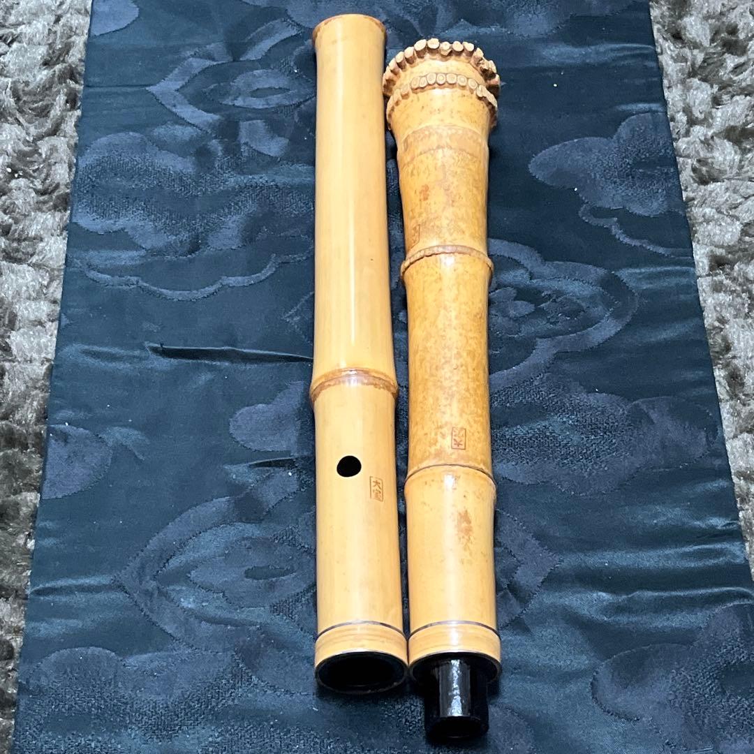 尺八 琴古流 在銘 3印 中継ぎ緩み無し 籐巻銀三線 状態良好品 音出し確認済み