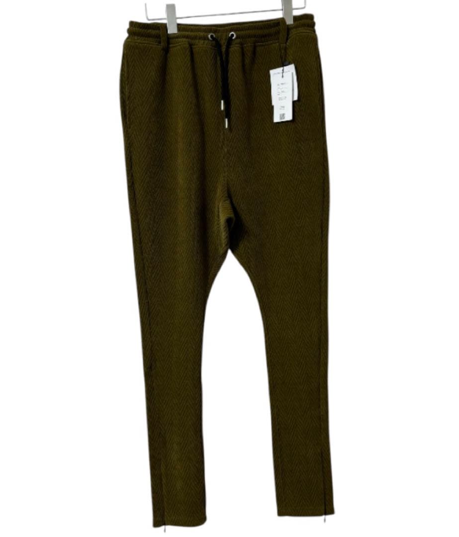 新品未使用　CAMBIO カンビオ【L】ヘリンボーン柄　サルエルパンツ　オリーブ