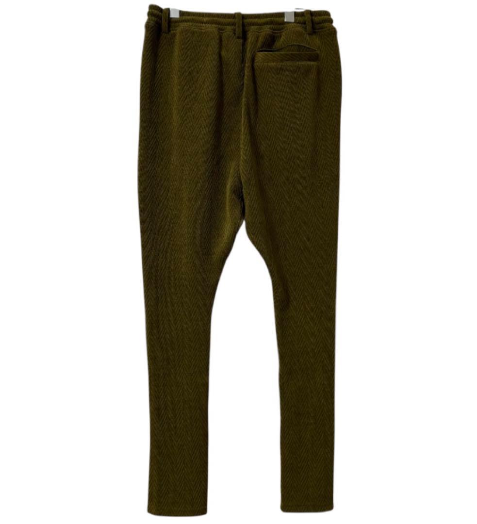 新品未使用　CAMBIO カンビオ【L】ヘリンボーン柄　サルエルパンツ　オリーブ