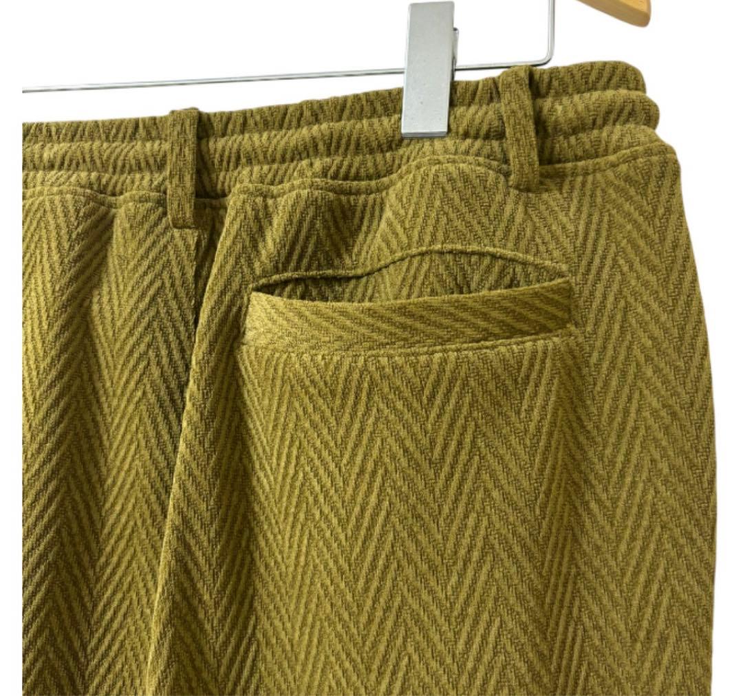 新品未使用　CAMBIO カンビオ【L】ヘリンボーン柄　サルエルパンツ　オリーブ