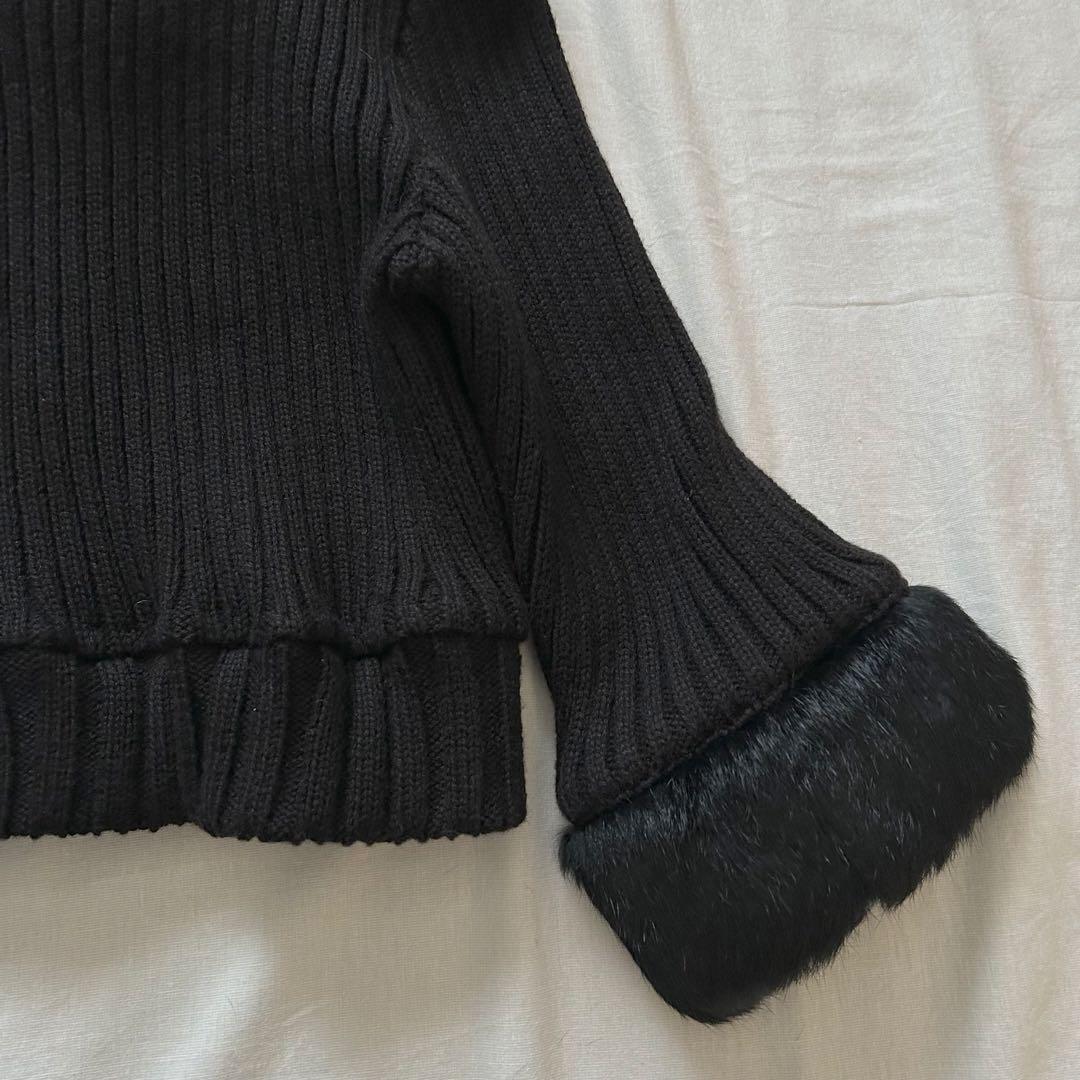 ニットジャケット ファー ショート y2k y2k 平成ギャル 短丈 グランジ