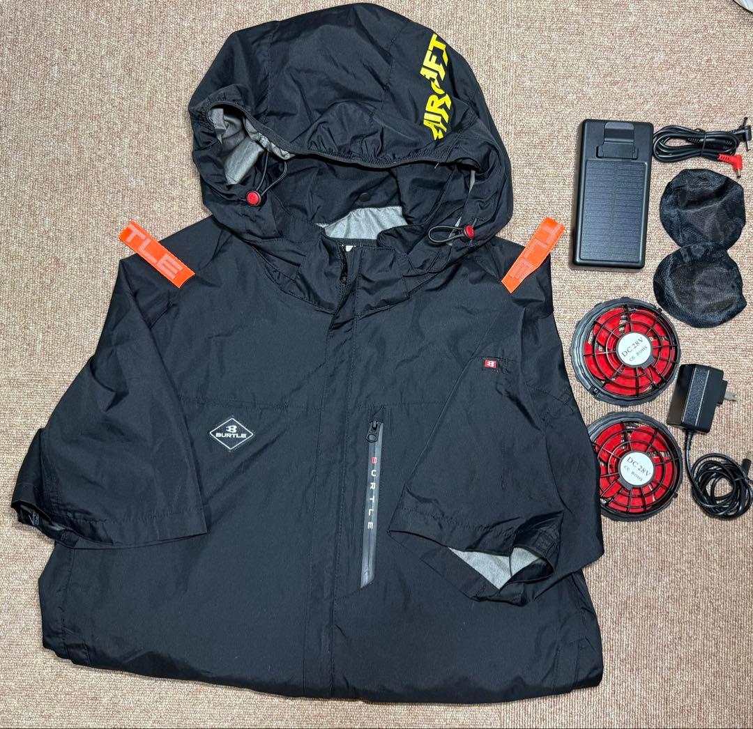 バートル　空調服　ファン&バッテリー付 半袖フード M サイドファン