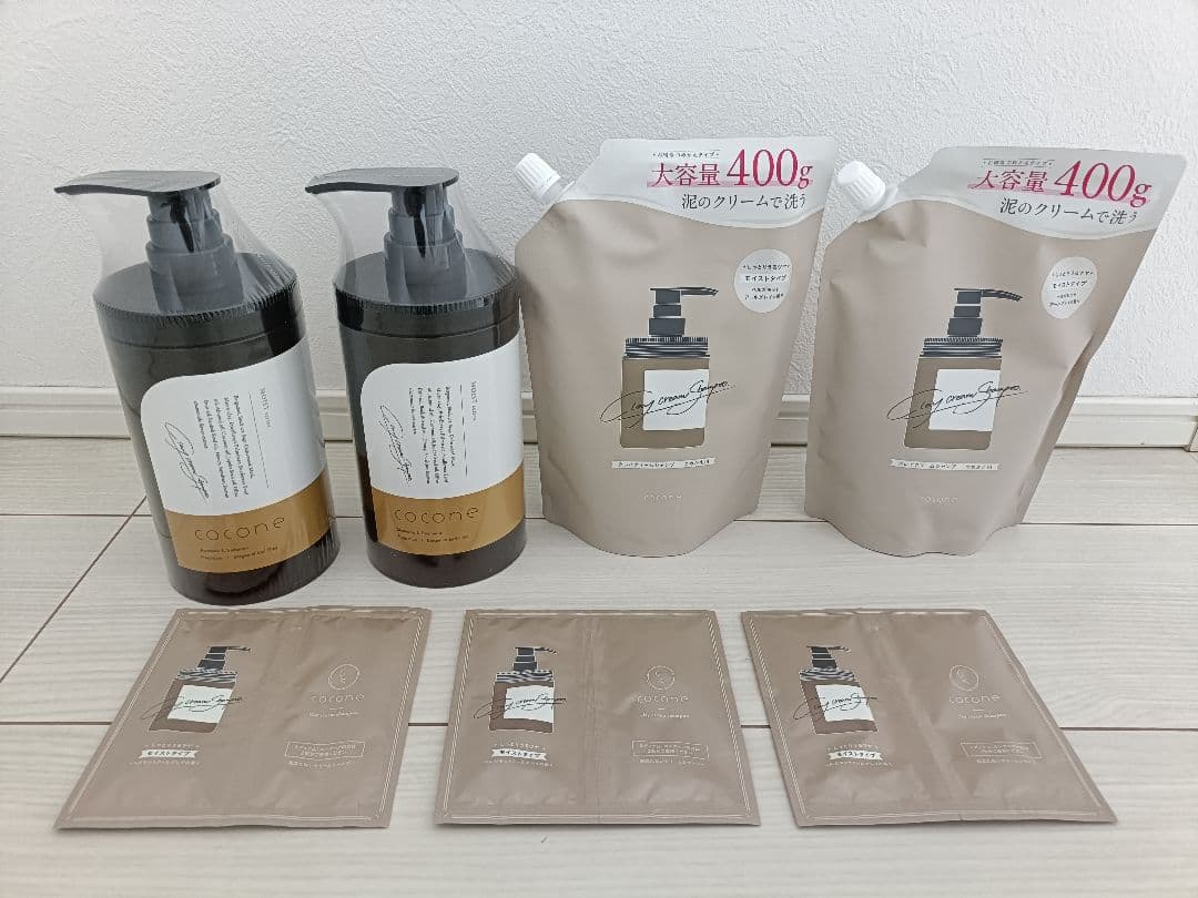 ココネ　クレイクリーム シャンプー　モイスト　本体 　詰め替え　 サンプル付き