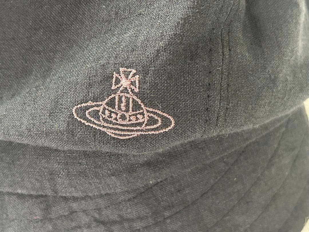 【新品未使用】タグ付き ヴィヴィアンウエストウッド 麻 キャスケット 帽子 黒