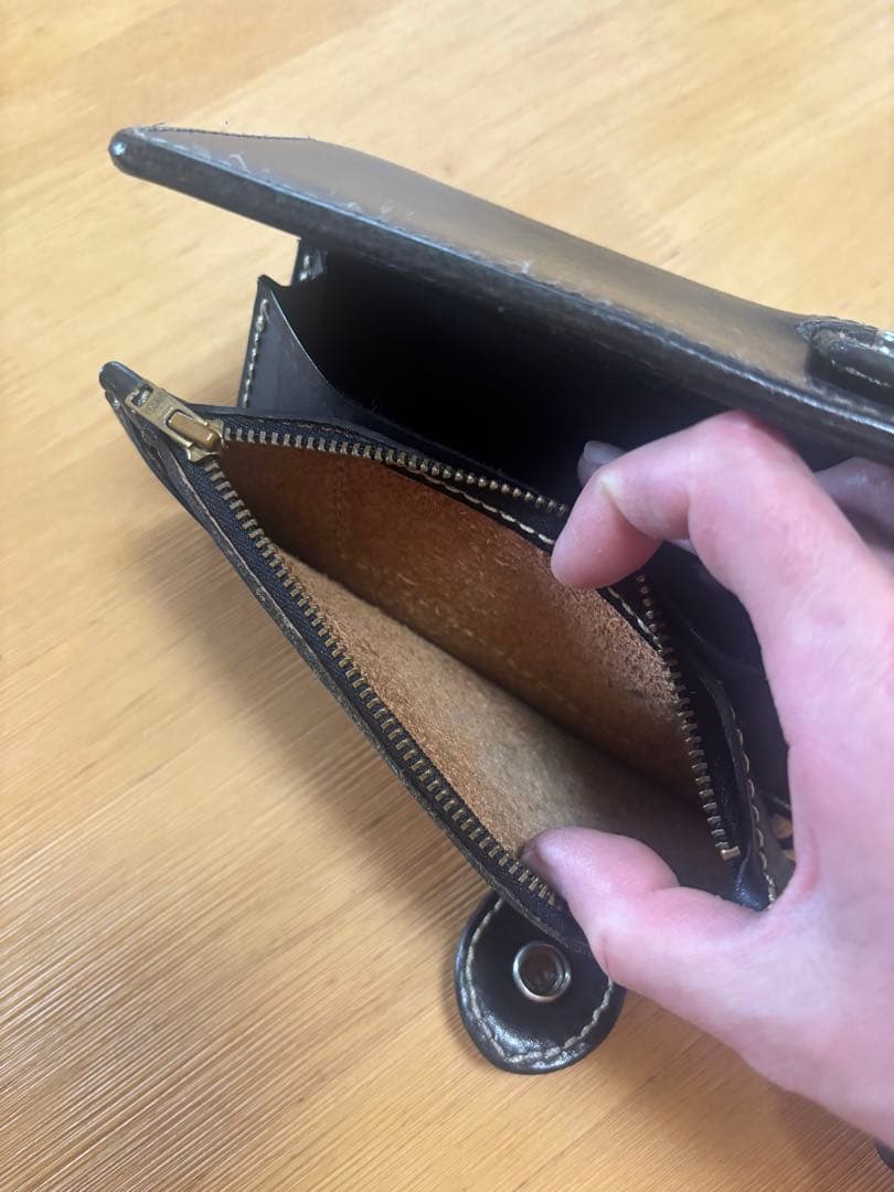 ブラックレザーウォレットチェーンアルバカーキシルバーコンチョ