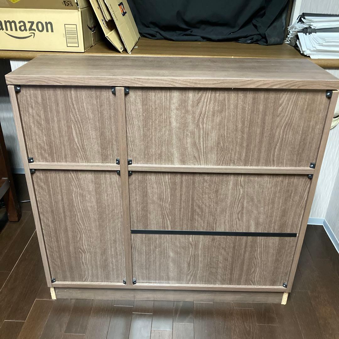 ワイエムワールド カウンター下収納 扉付き セピアナチュラル