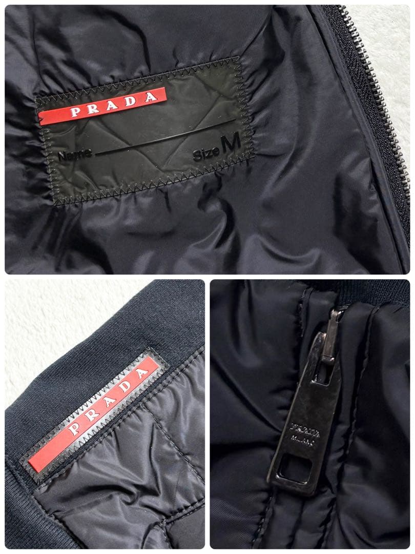 プラダスポーツ 中綿切り替えジャケット ラバーロゴ M