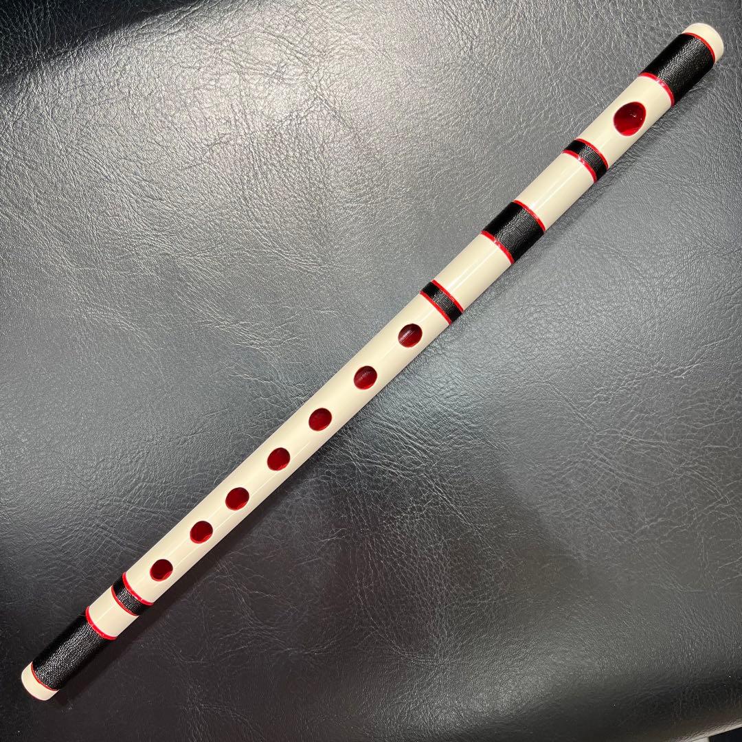 篠笛 白×黒×赤 古典調 七孔七本調子 お囃子 祭り