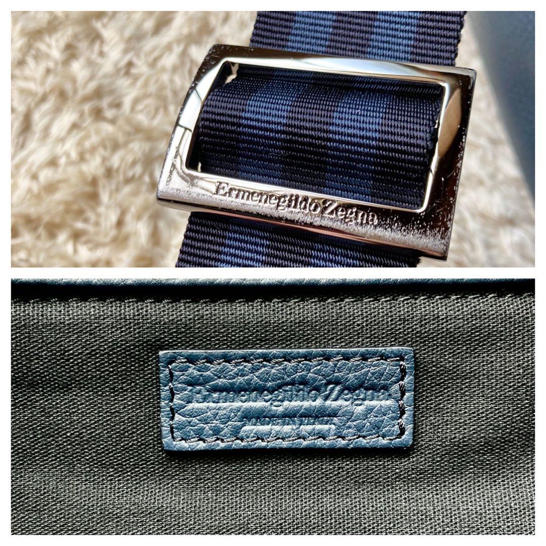 【専用ページ】美品エルメネジルドゼニア2wayボストンバッグシボ革ネイビー大容量