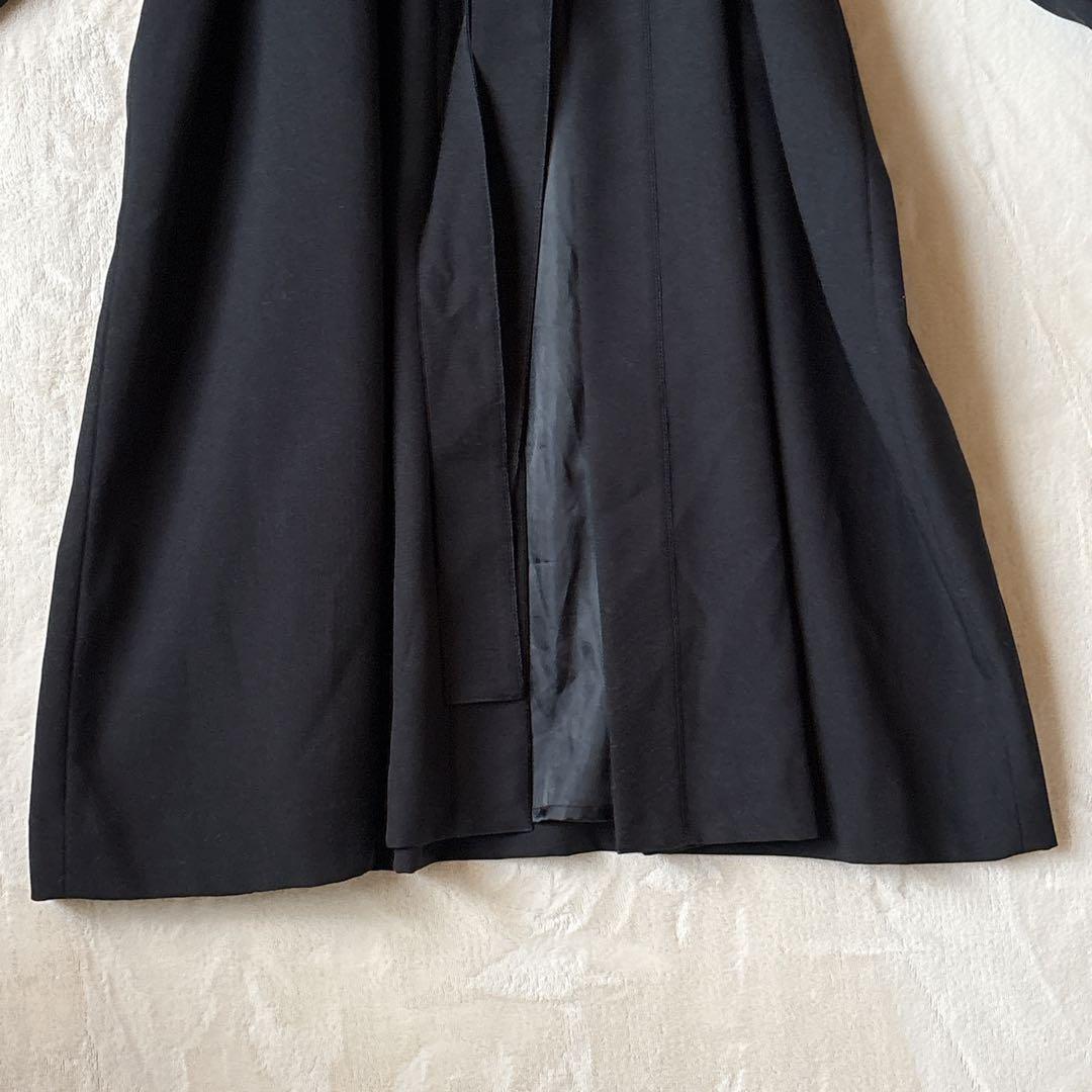 T088美品ハレSQUAREサムエコート和装着物羽織キモノ袖オーバーサイズ黒Ｆ